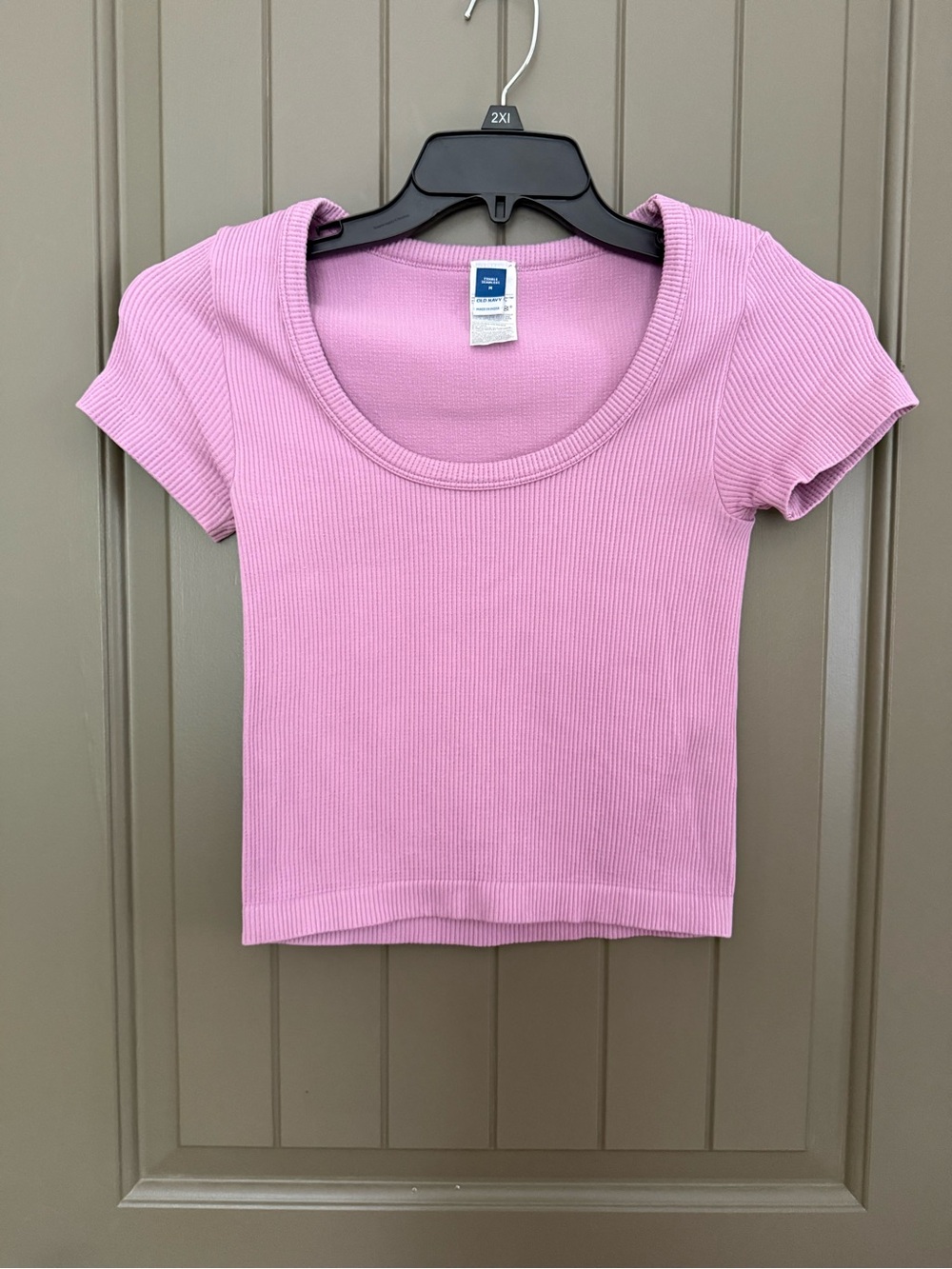 Old Navy Pink Ribbed Scoop Neck Crop Top